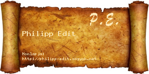 Philipp Edit névjegykártya